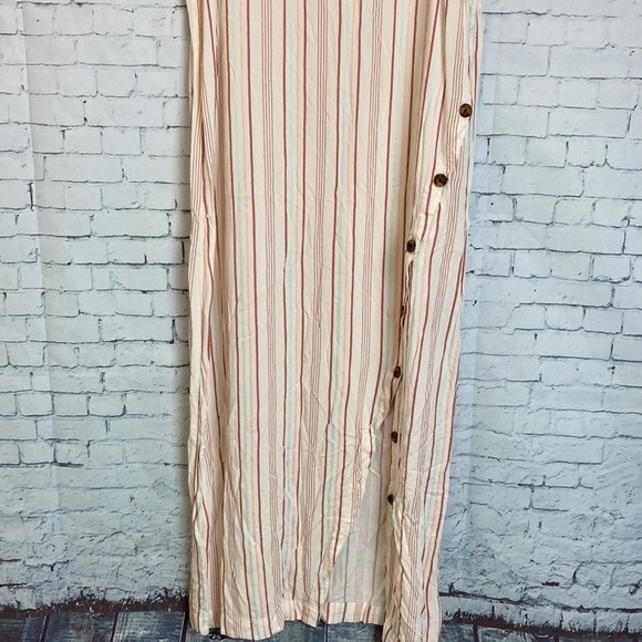 Tavik Gia Cover-Up Midi Dress Multi Stripe Button Detail XS Swim Vacation Boho - Picture 11 of 16